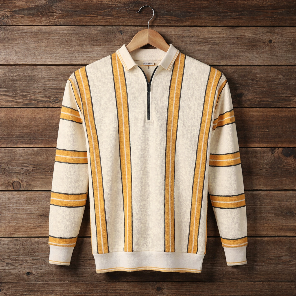 Old Money Polo Shirts For Every Style Striped Neck knit | Men Tops