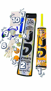 10 In 1 Deal In JD Sticker - In This Deal Jd Sticker Bat - Jd Cover - Two Balls - Two Tapes - Extra Grip Pure Rubber - L Guard - Inner - Last One Protector Sheet ❤️