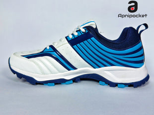 Shine New Edition Cricket Shoes ( WHITE & BLUE )