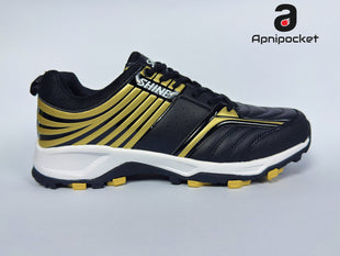 SHINE NEW EDITION CRICKET SHOES (BLACK & GOLDEN )