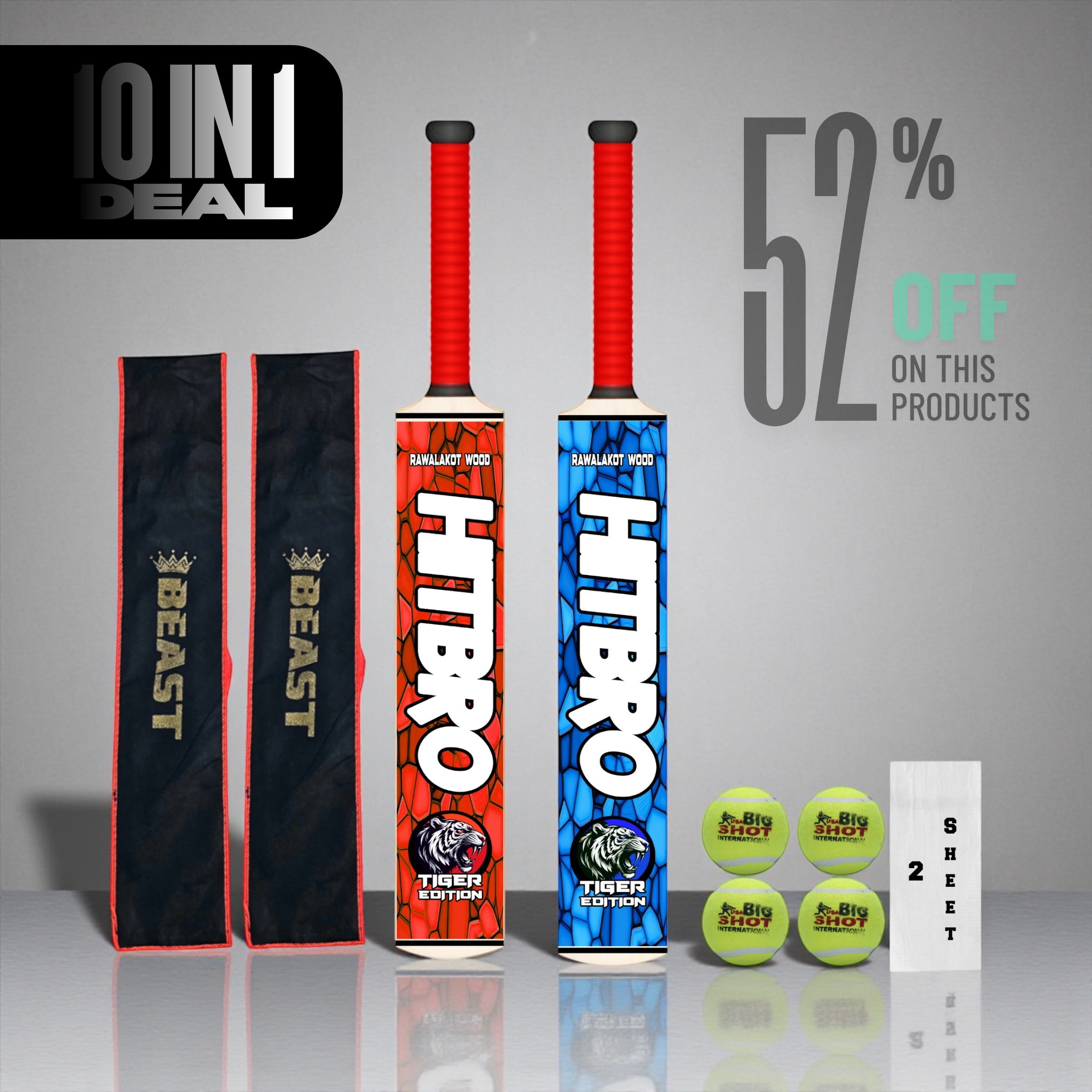 10 In 1 Deal HitBro Rawlakot Cricket Bat Deal