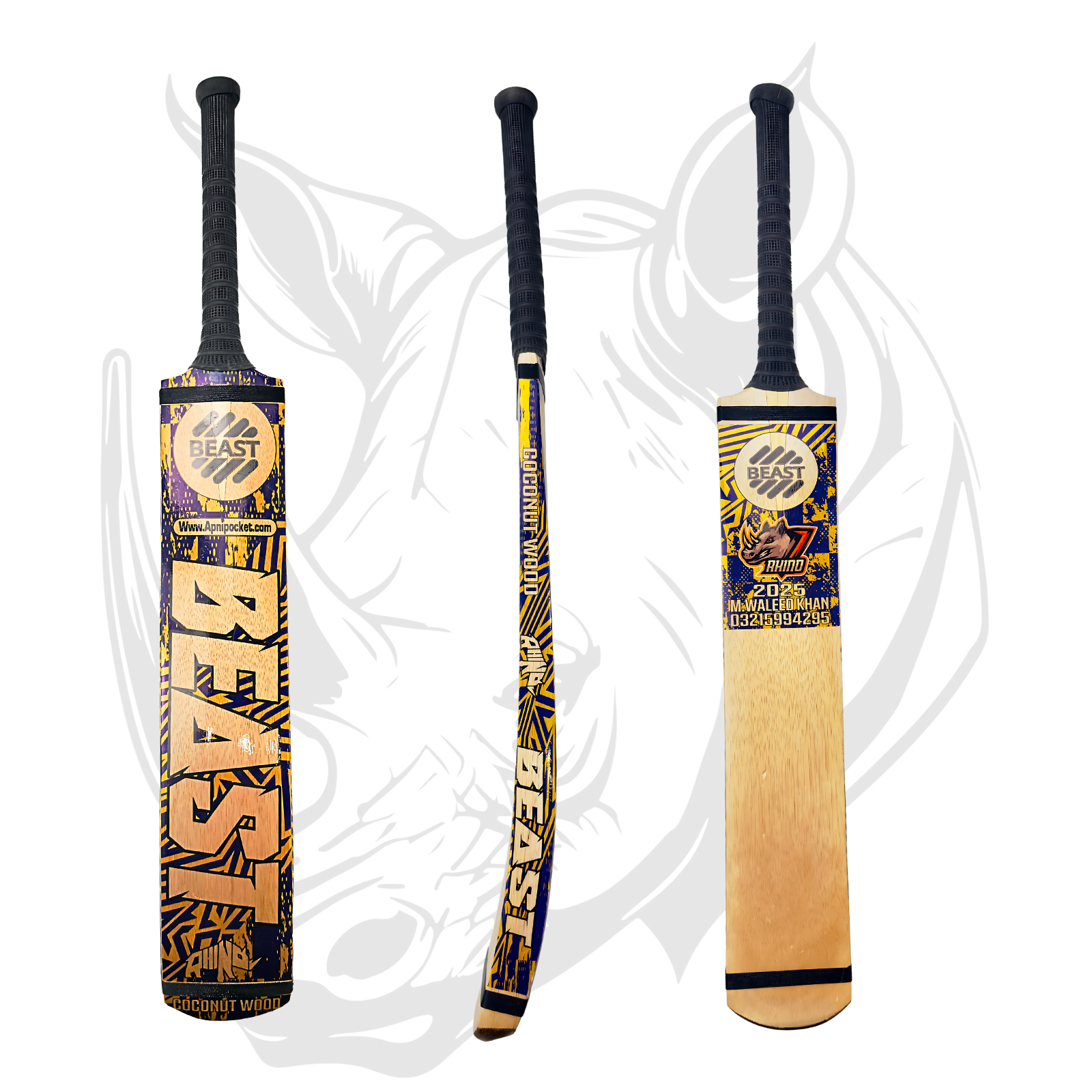 Rhino Edition Coconut Wood Bat